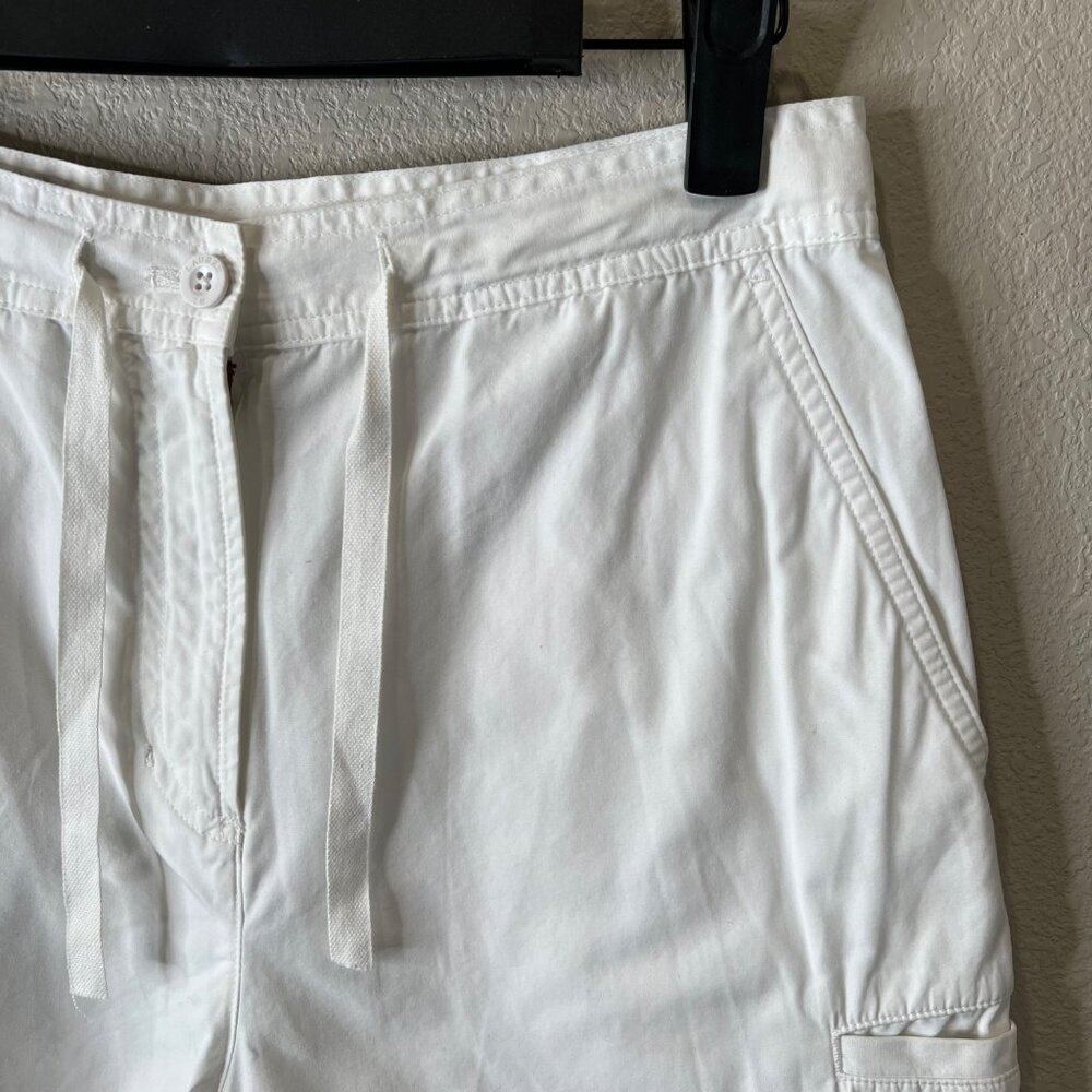 Lauren‎ Ralph Lauren Womens White Cargo Shorts Size 4 100% Cotton Drawstring - Picture 3 of 13